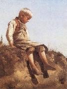 Franz von Lenbach Young Boy in the Sun oil painting on canvas